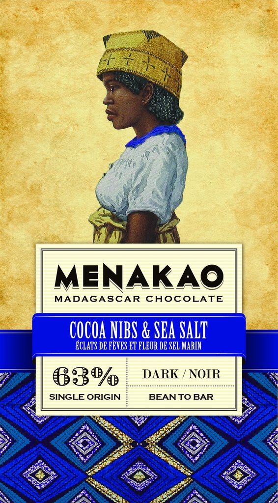 Chocolat noir 63% - Eclats de fèves & Fleur de sel